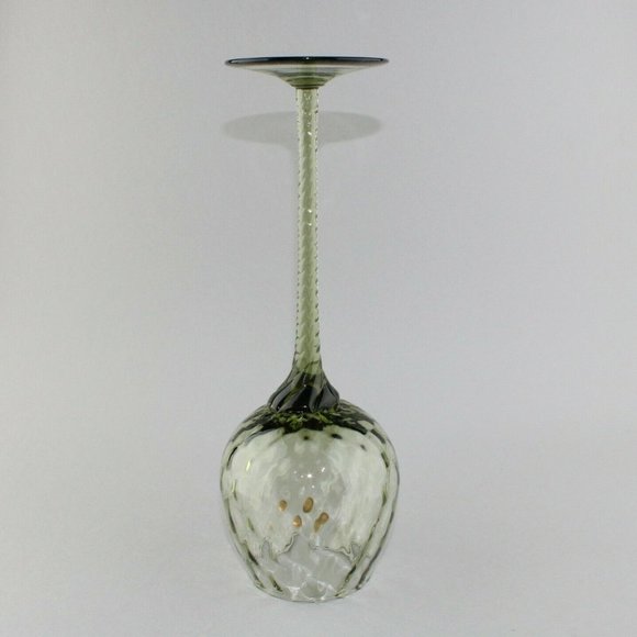 MCM Dabs Italy Light Green Blown Glass Tall Stem - Picture 7 of 12